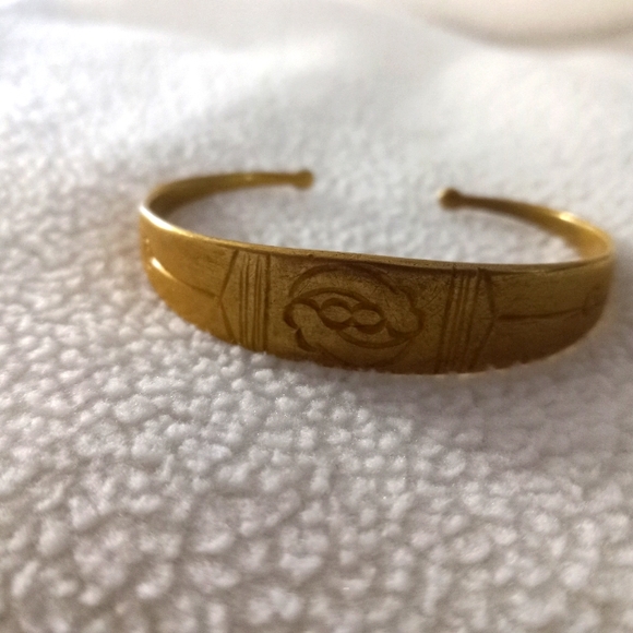 Jewelry - Vintage brass cuff with Gye Nyame symbol